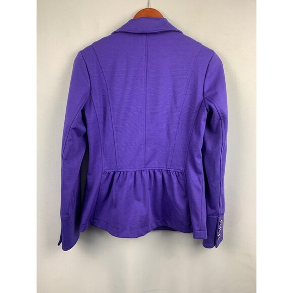 Linea By Louis DellOlio XS Purple Blazer Jacket With Silver Buttons - Picture 6 of 7